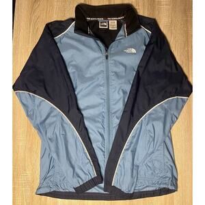 North Face Vintage Y2K Blue Windbreaker Zip Up Large
